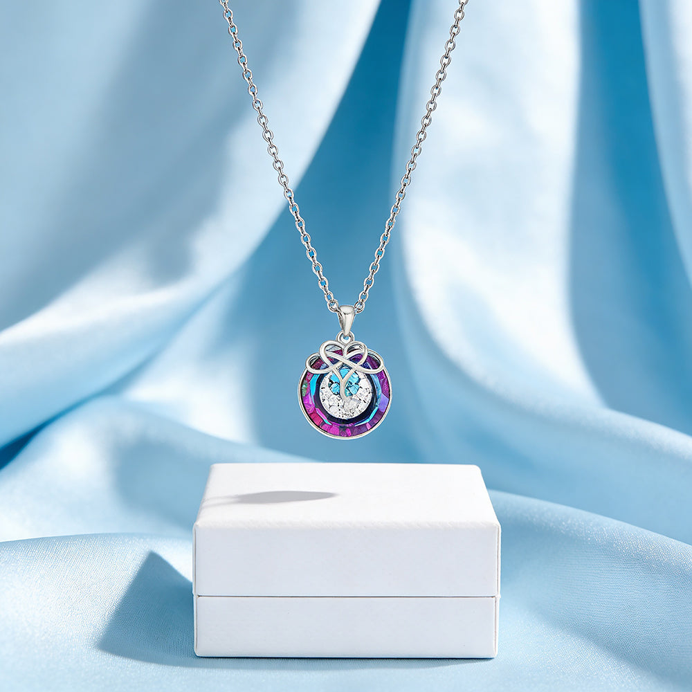 Celestial Rainbow Halo 925 Sterling Silver Chain Pendant for Women