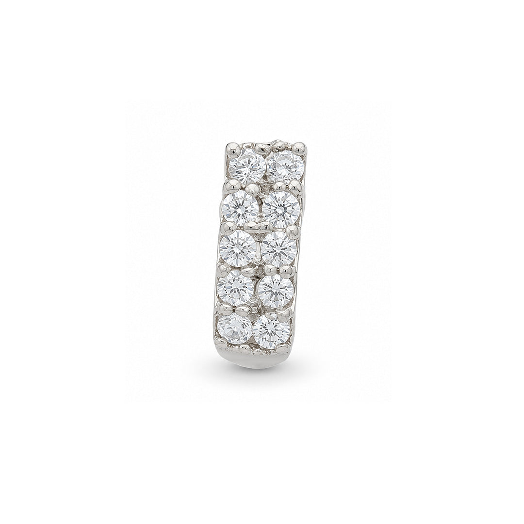 Celestial Shimmer Vertical Crystal Silver Nose Pin