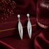 Celestial Silver Leaf Crystal Elegant Statement Drop Earring