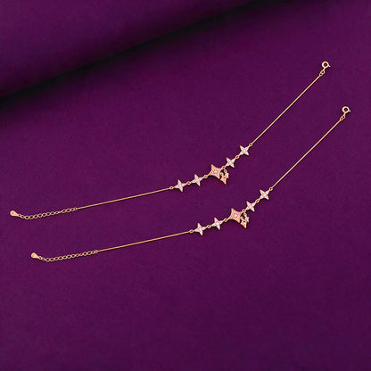 Celestial Star Charm Rose Gold Plated Silver Anklets