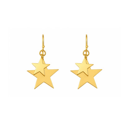Celestial Star Drop 925 Sterling Silver Elegant Earrings