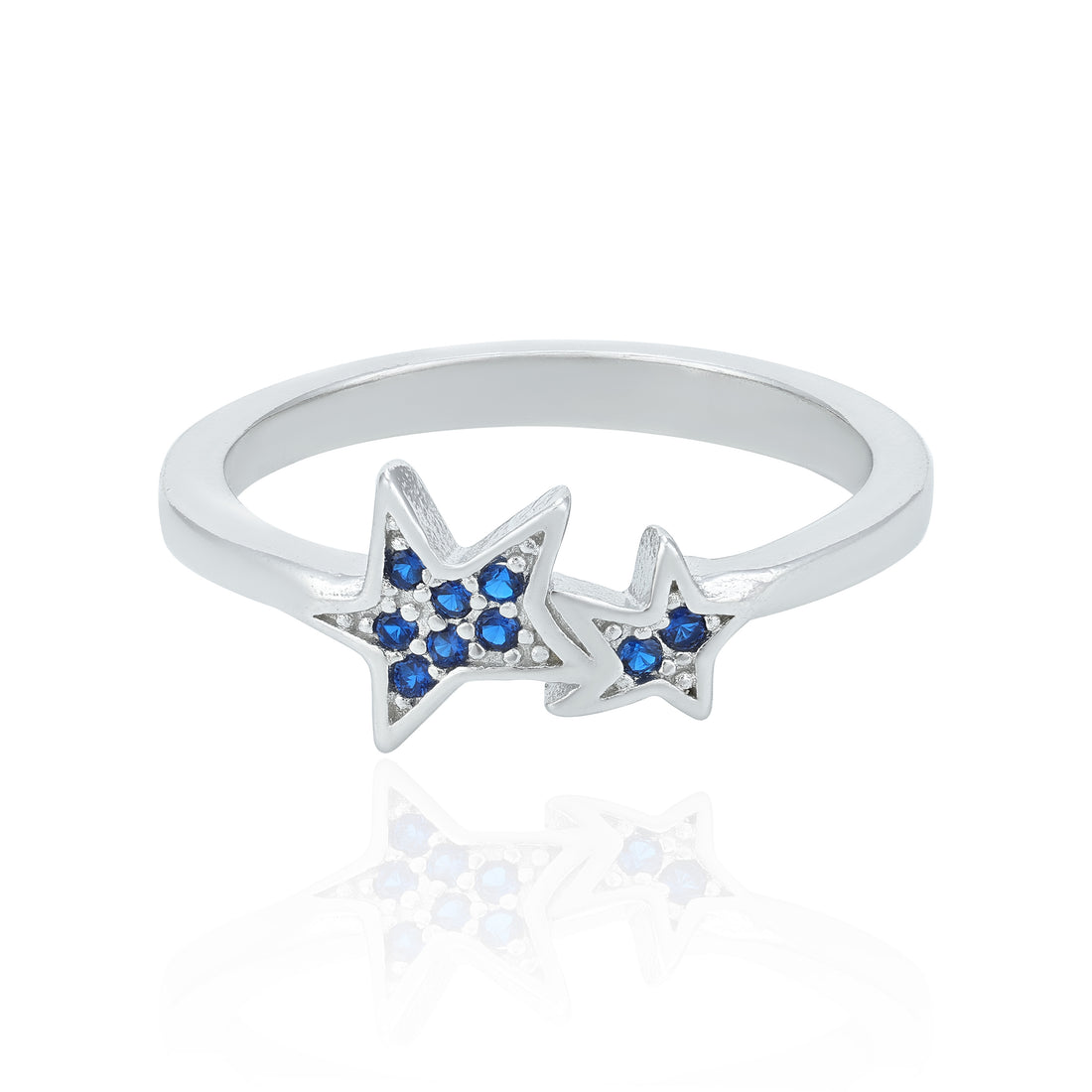 Celestial Twin Star 925 Sterling Silver Ring for Women