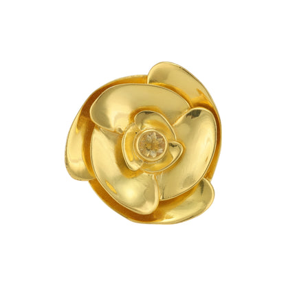 Centered Stone Golden Rose 925 Rings