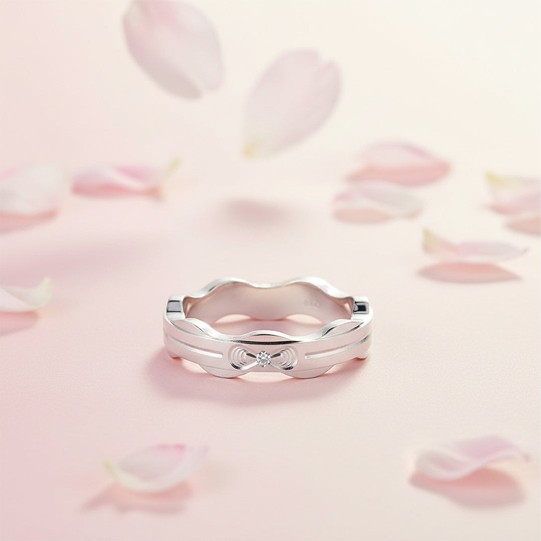 Charming Infinity Wave 925 Sterling Silver Ring for Women