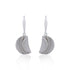 Chic Fold Engraved Rhodium Plated 925 Earring 
