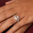 Chic Heart Rhodium Plated 925 Soft Pink Rings