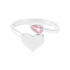 Chic Heart Rhodium Plated Soft Pink Ring