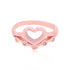 Chic Heart Stone Crafted Layer Rose Gold Plated 925 Rings