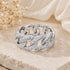 Chic Pavé Cuban Link Sparkle 925 Sterling Silver Ring for women