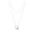 Circle Heart Rhodium Plated Chain Pendants