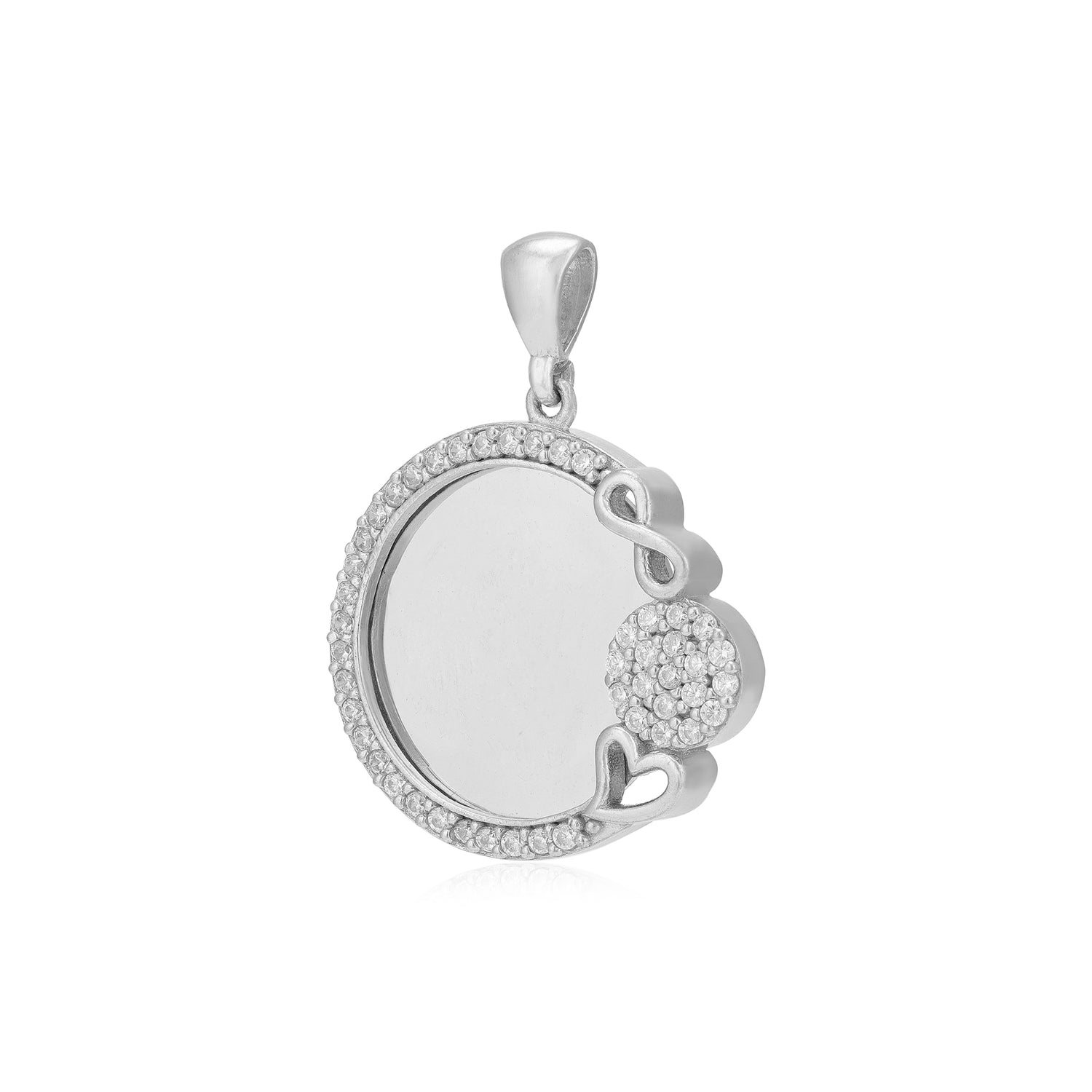 Circle Of Mom Baby Bond Rhodium Plated Pendants