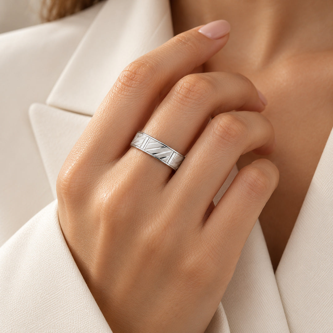 Classic Geometric Sterling Silver Ring