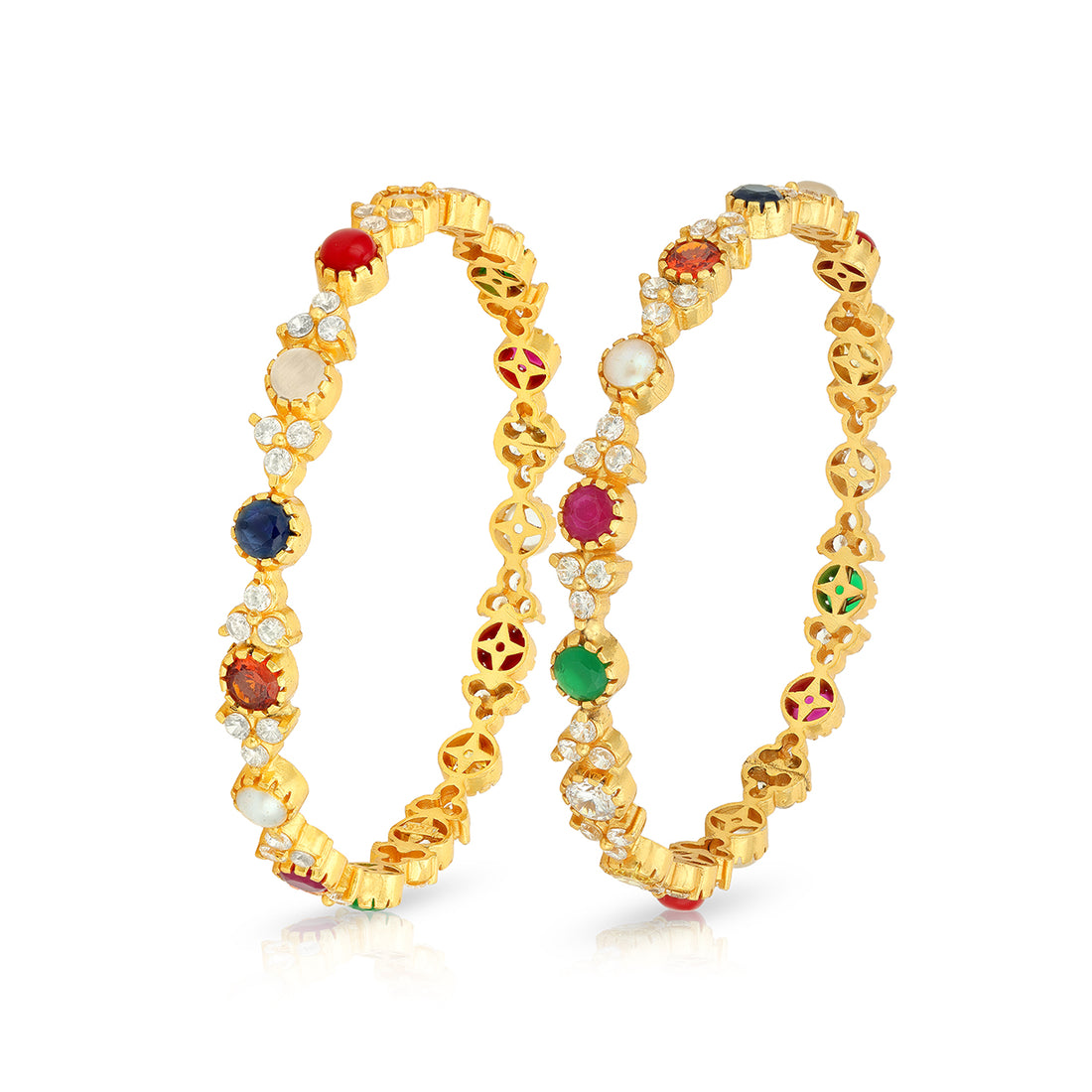 Classic Gold Plated 925 Sterling Silver CZ Multistone Bangle for Women