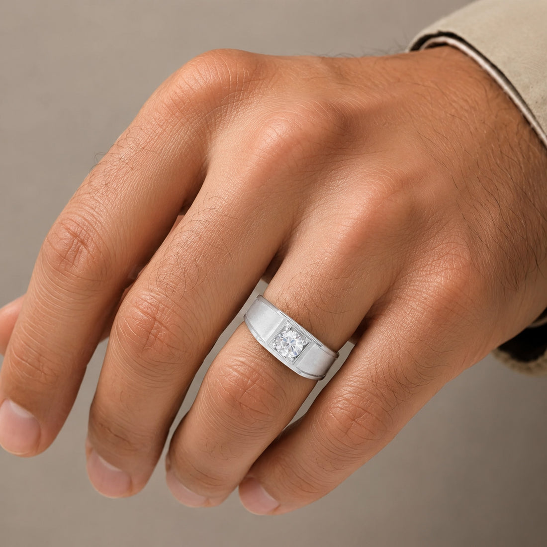 Classic Halo 925 Sterling Silver White Stone Ring