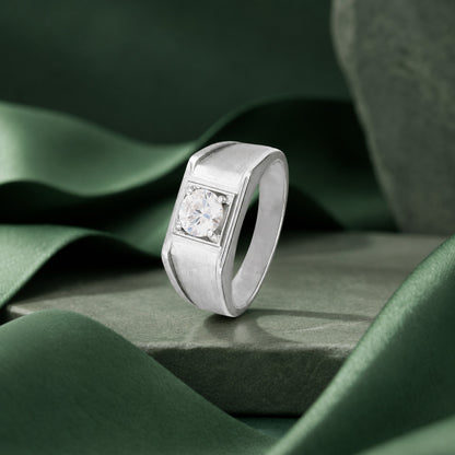 Classic Halo 925 Sterling Silver White Stone Ring