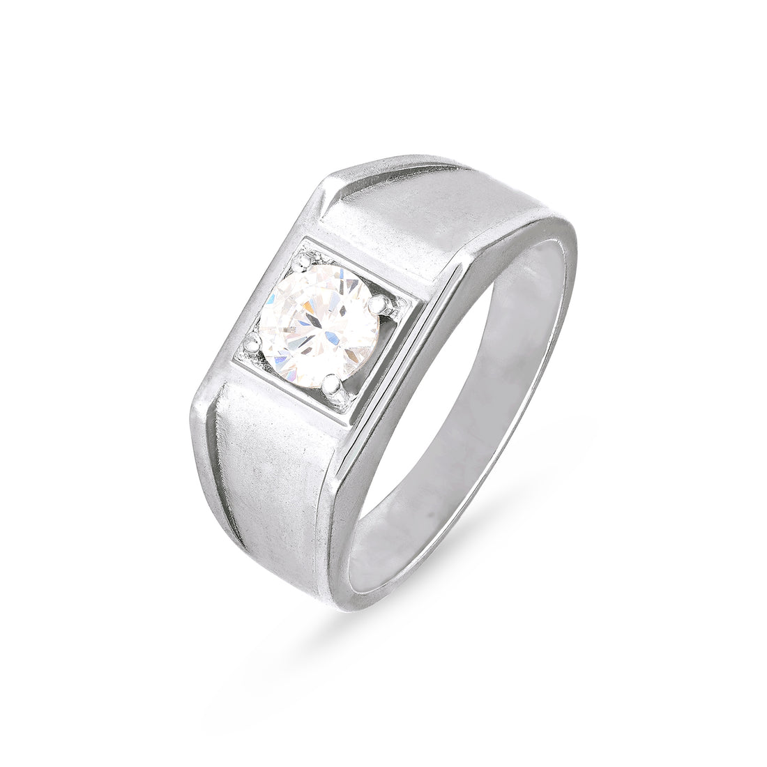 Classic Halo 925 Sterling Silver White Stone Ring for Women