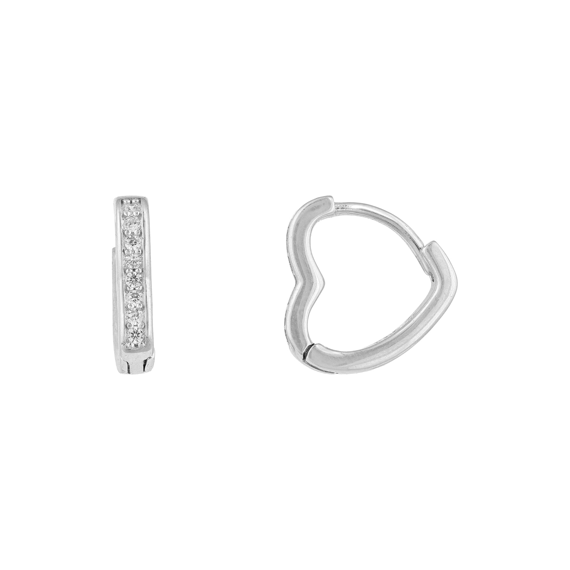 Classic Heart Hoop 925 Sterling Silver Earrings for Women