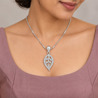 Classic Leaf Cluster Sterling Silver Pendant