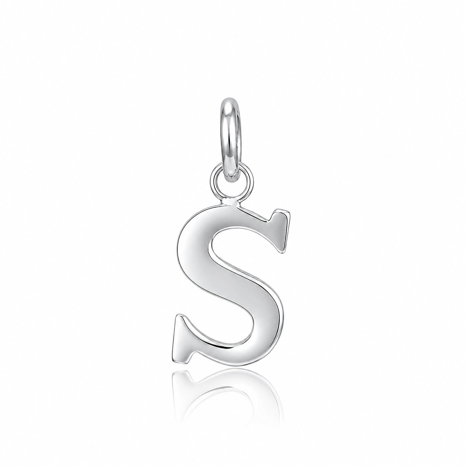 Classic Letter S 925 Sterling Silver Charm Pendant
