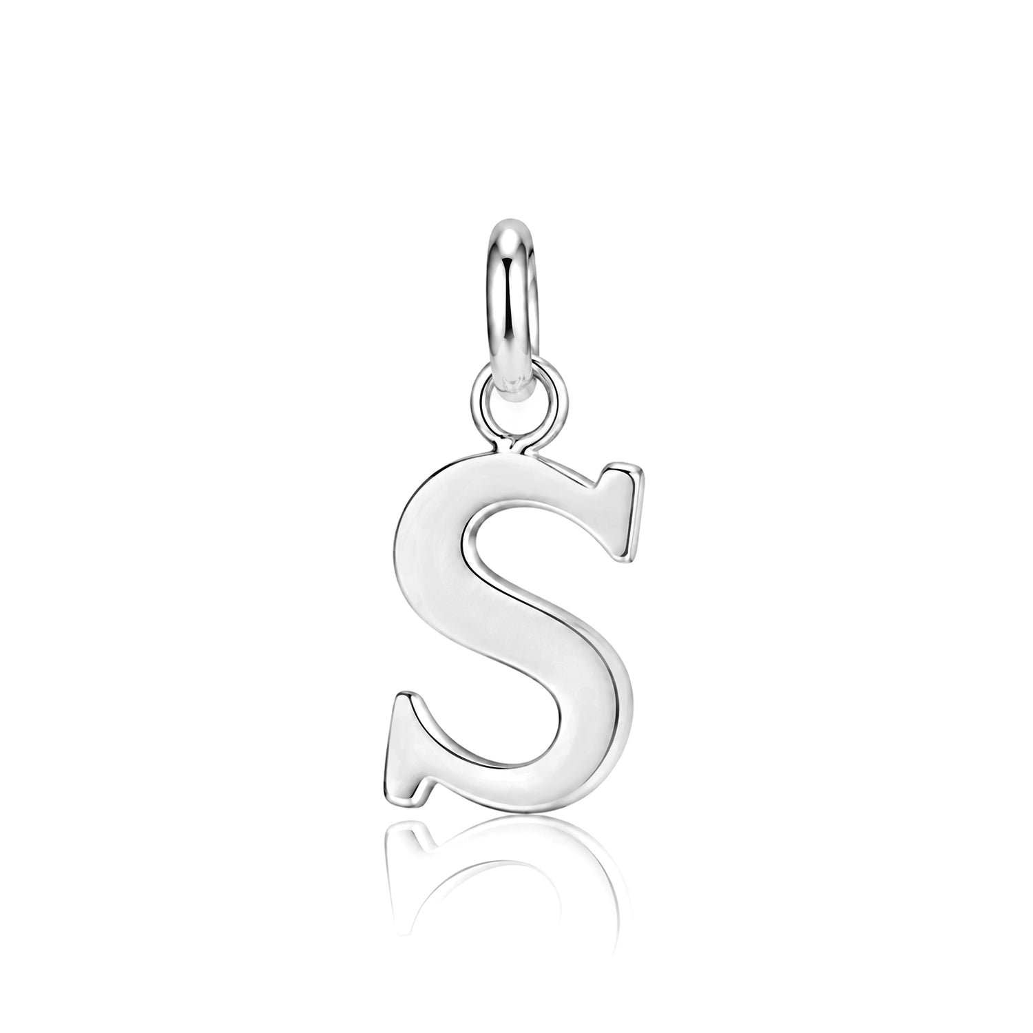 Classic Letter S 925 Sterling Silver Charm Pendant