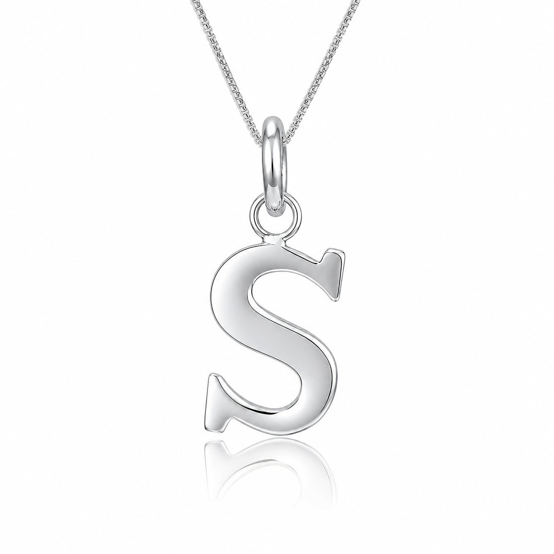 Classic Letter S 925 Sterling Silver Charm Pendant