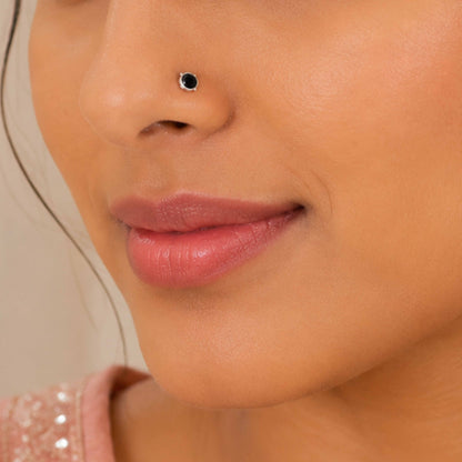 Classic Onyx Glow 925 Sterling Silver Premium Nose Pin
