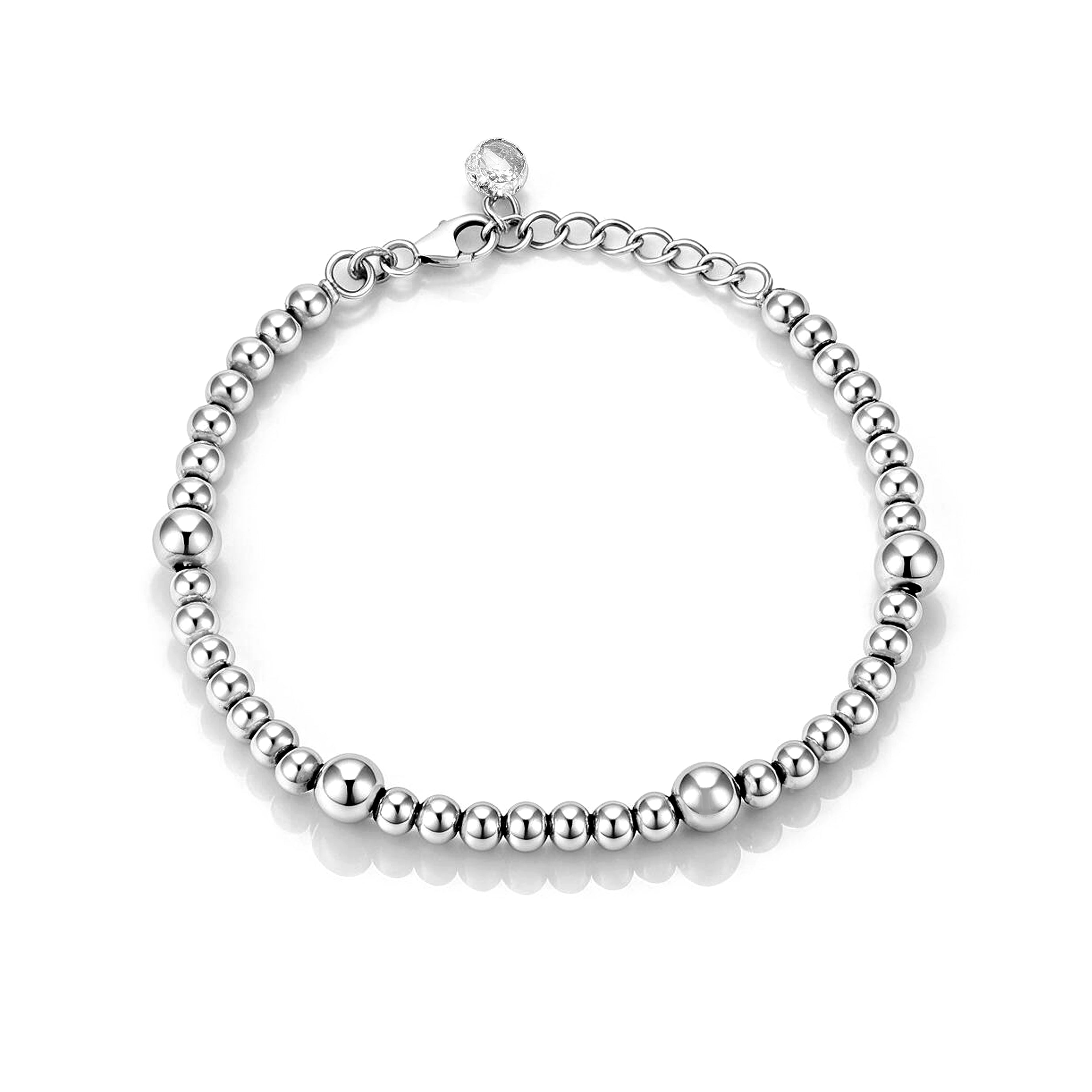 Classic Beaded Ball Strand Sterling Silver Bracelet