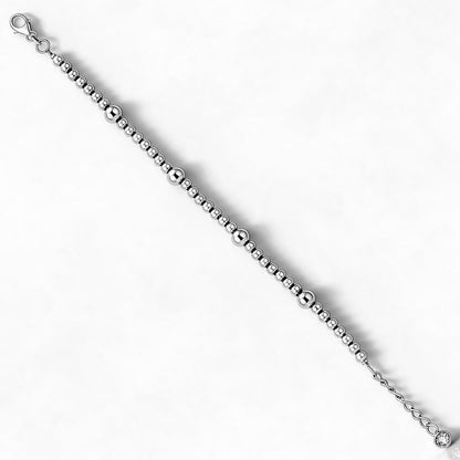 Classic Beaded Ball Strand Sterling Silver Bracelet