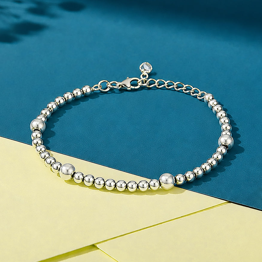 Classic Beaded Ball Strand Sterling Silver Bracelet