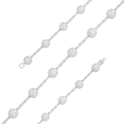 Classic Circle Shine Rhodium Plated Bracelet 
