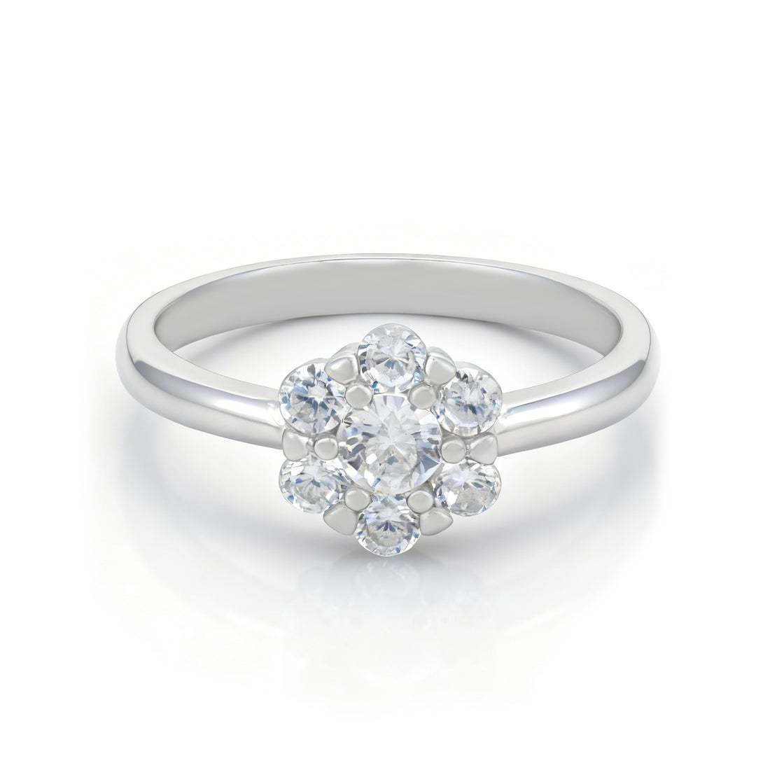 Classic Daisy Sparkle 925 Sterling Silver Ring for Women