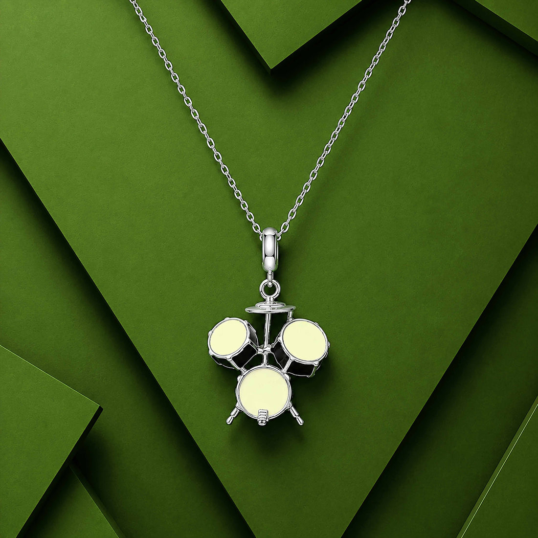 Classic Drum Ensemble 925 Sterling Silver Signature Pendant