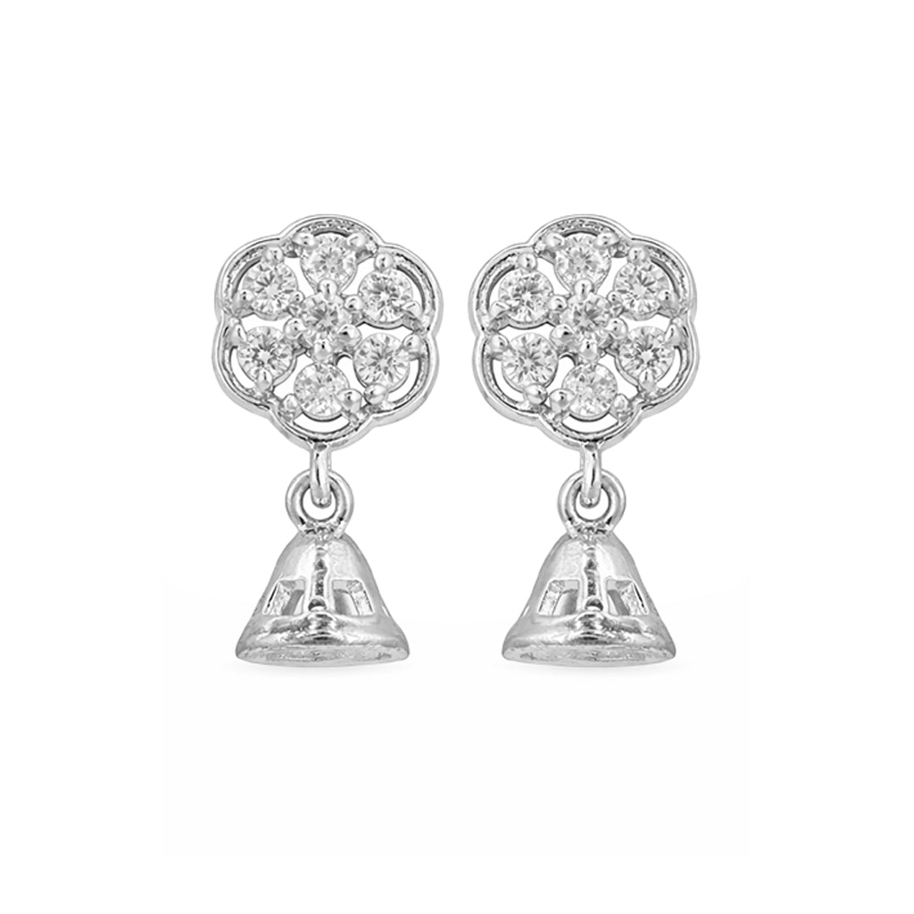 Classic Floral 925 Sterling Silver Temple Earrings for Women