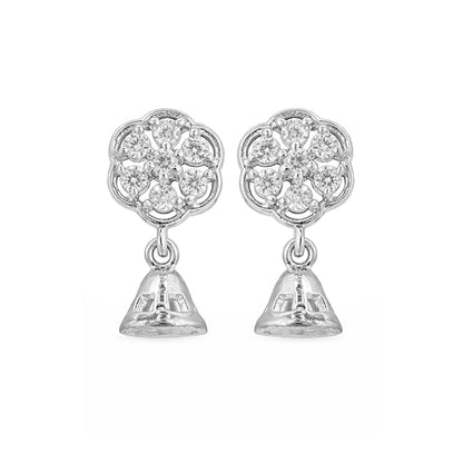 Classic Floral 925 Sterling Silver Temple Earrings for Women