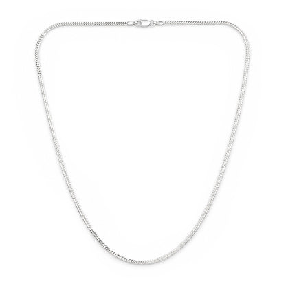 Classic Franco Square Foxtail Sterling Silver Chain