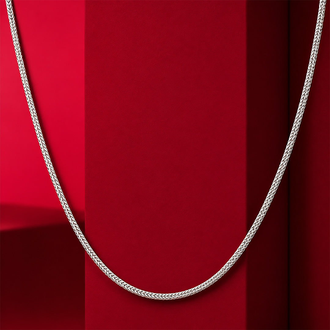 Classic Franco Square Foxtail Sterling Silver Chain