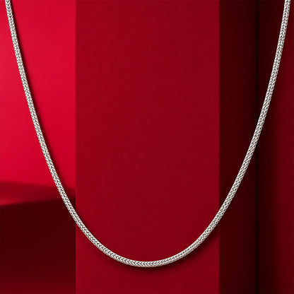 Classic Franco Square Foxtail Sterling Silver Chain