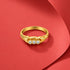 Classic Gold Plated Three Stone Silver Ring