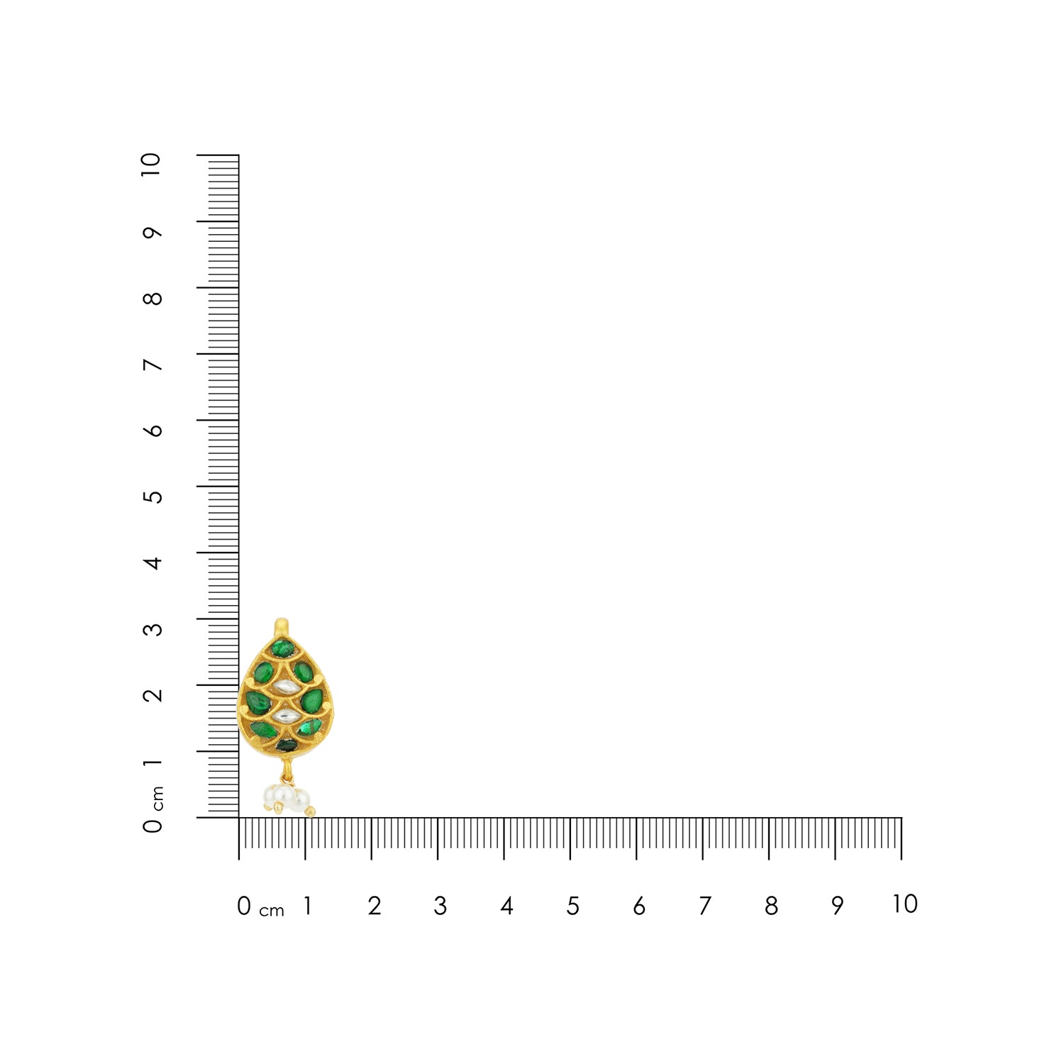 Classic Gold Plated Green Stone Teardrop 925 Sterling Silver Pearl Drop Earring for Women