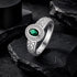 Classic Green Stone 925 Sterling Silver Oval Ring for Men