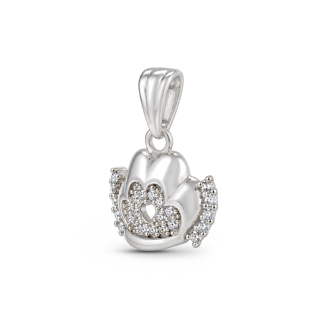 Classic Heart Crown Sterling Silver Pendant
