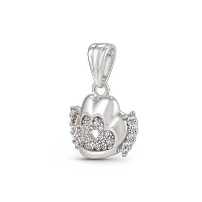 Classic Heart Crown Sterling Silver Pendant