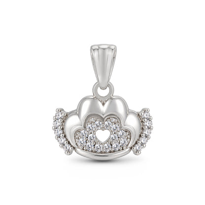 Classic Heart Crown Sterling Silver Pendant