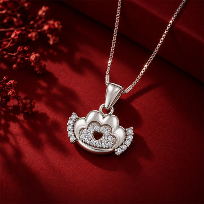 Classic Heart Crown Sterling Silver Pendant