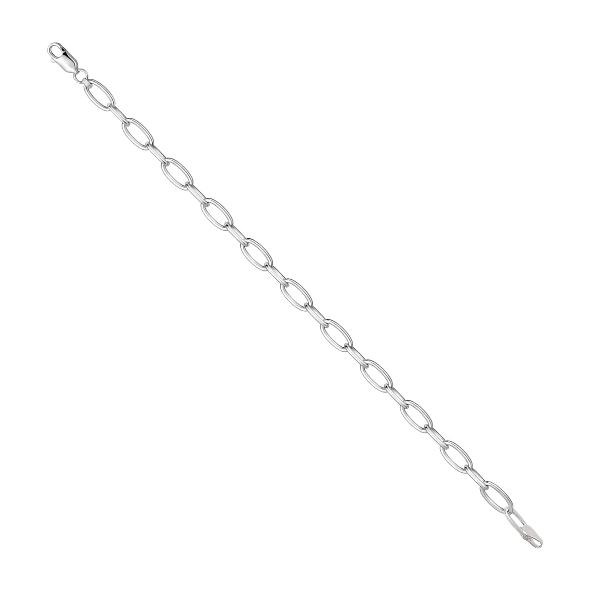 Classic High Polish Oval Link Sterling Silver Bracelet