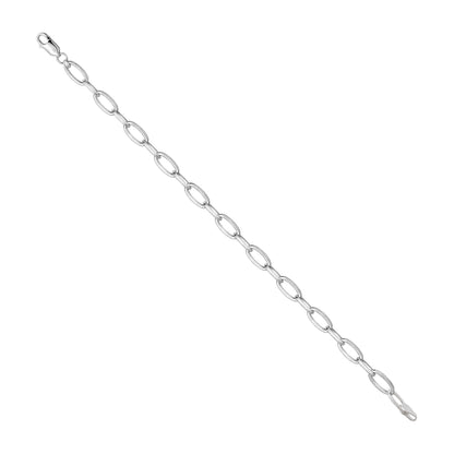 Classic High Polish Oval Link Sterling Silver Bracelet