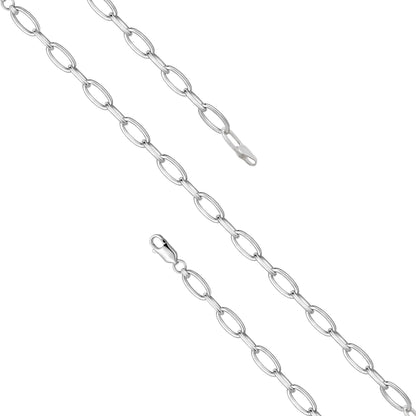 Classic High Polish Oval Link Sterling Silver Bracelet