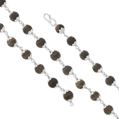 Classic Karungali Bead 925 Sterling Silver Bracelet For Men