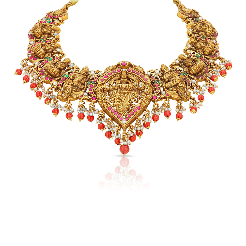 Classic Lakshmi 925 Sterling Silver Festive necklace for women