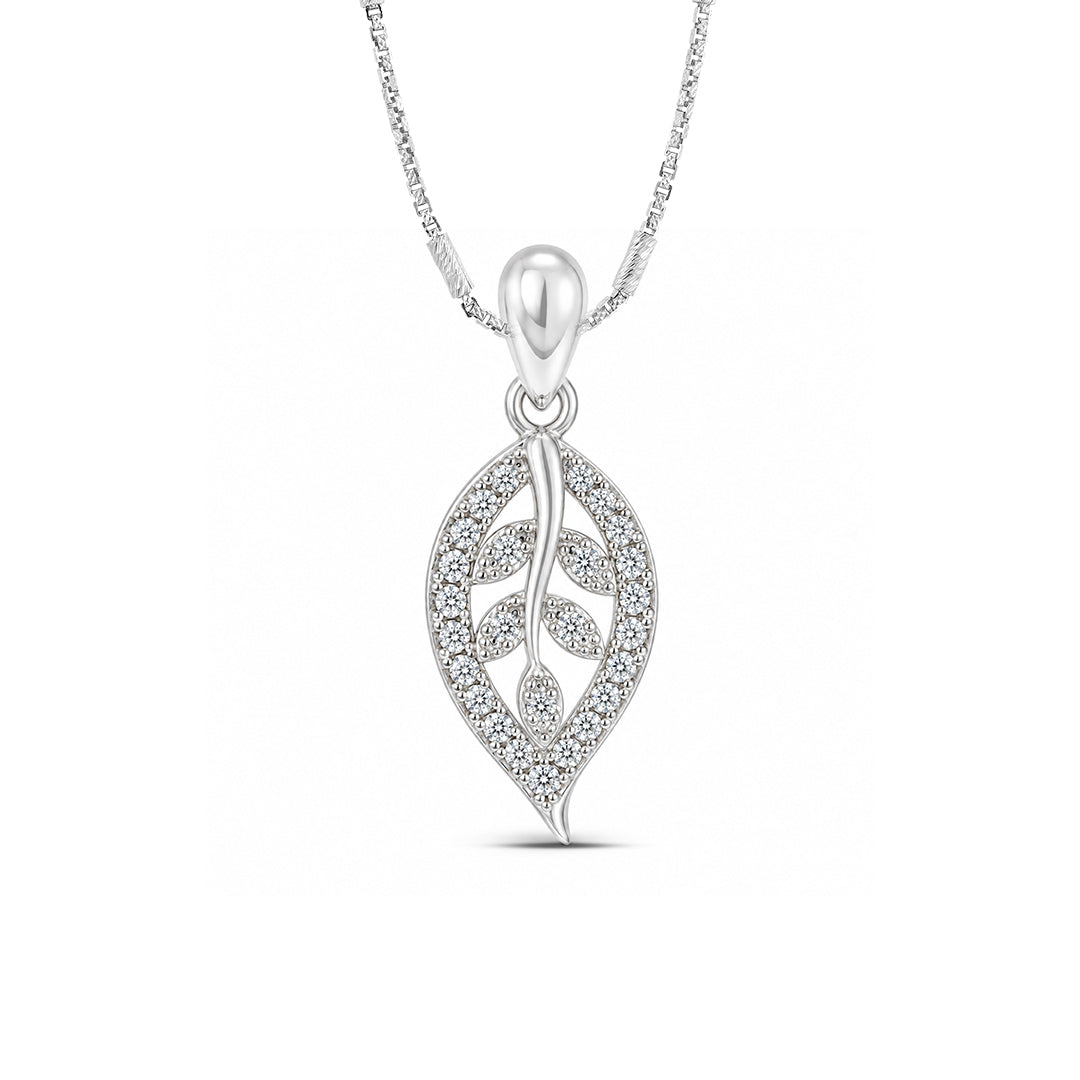 Classic Leaf Cluster Sterling Silver Pendant